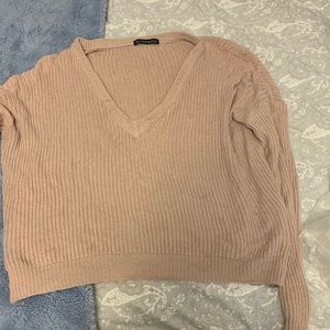 Blush pink long sleeve knitted sweater